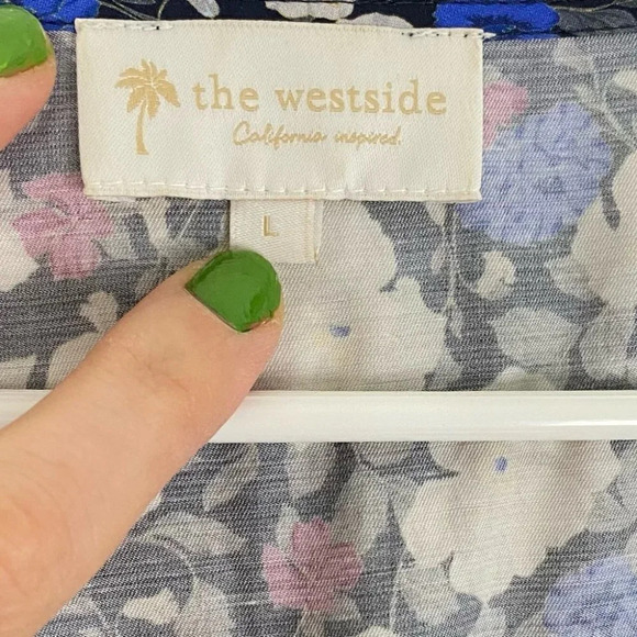 The Westside California Inspired Floral Midi Dress Size Large Silk Cotton EUC - Picture 10 of 14